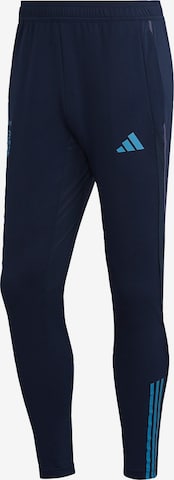 ADIDAS PERFORMANCE Skinny Workout Pants 'Argentinien Tiro 23' in Blue: front