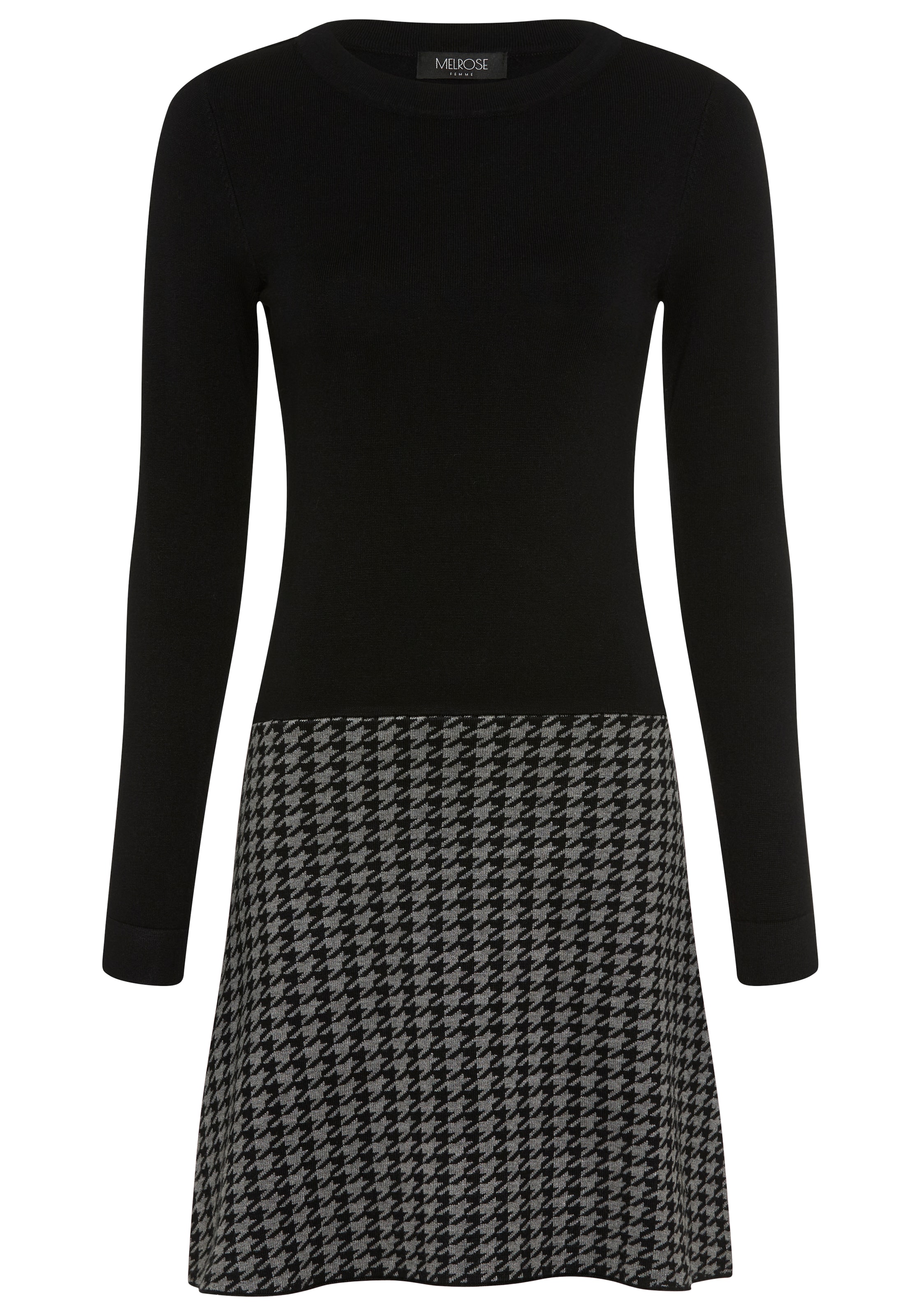 MELROSE Knitted dress in Black: front