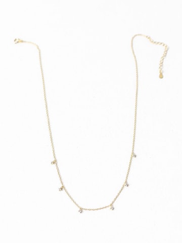 Hey Happiness - Cadena 'Petite Sparkle' en oro: frente