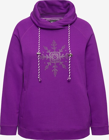 Sweat-shirt Ulla Popken en violet : devant