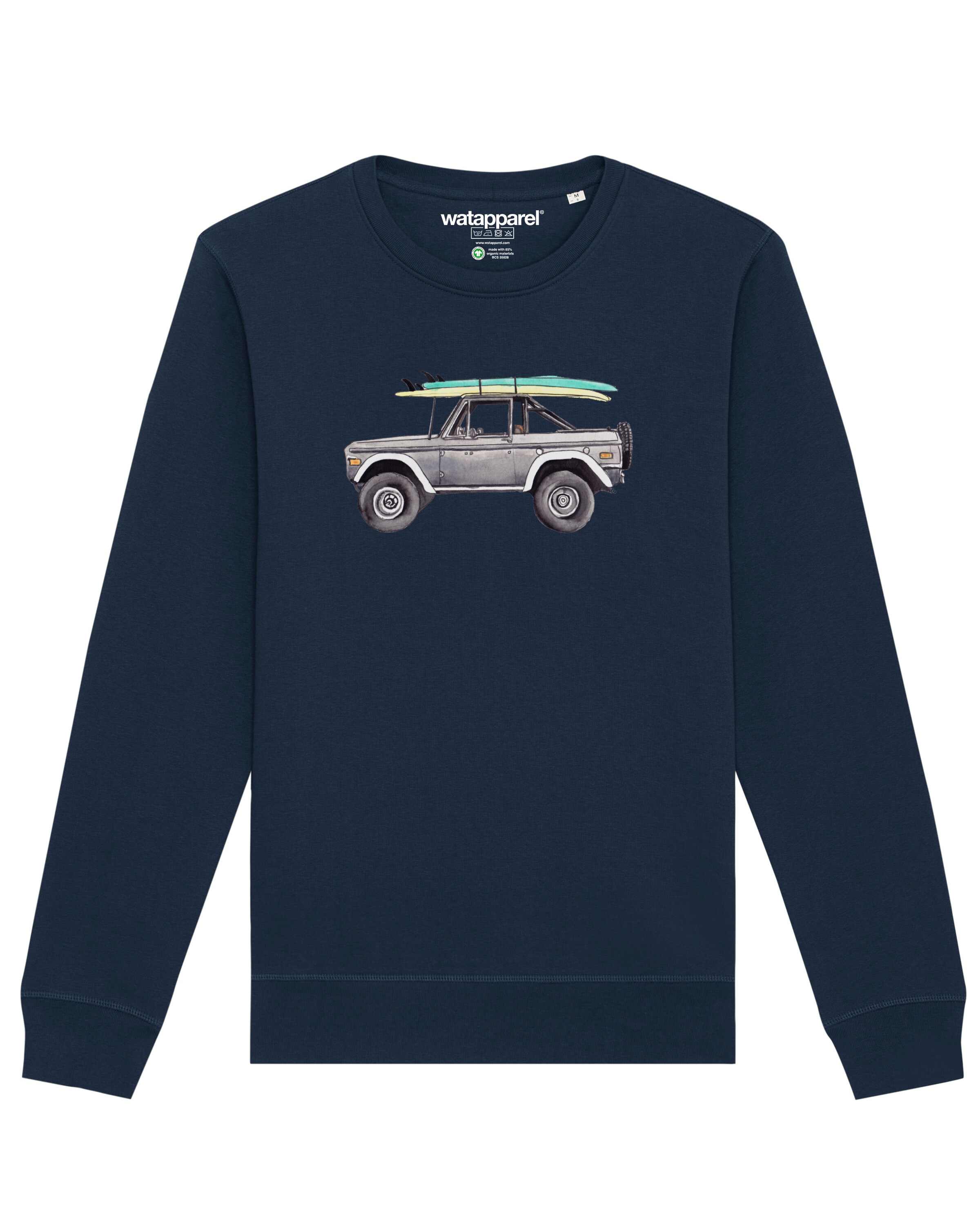 Felpa ' Surf Pickup ' di Watapparel in blu: frontale
