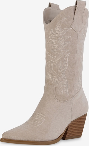 Bottes de cowboy 'Ella' Van Hill en beige : devant