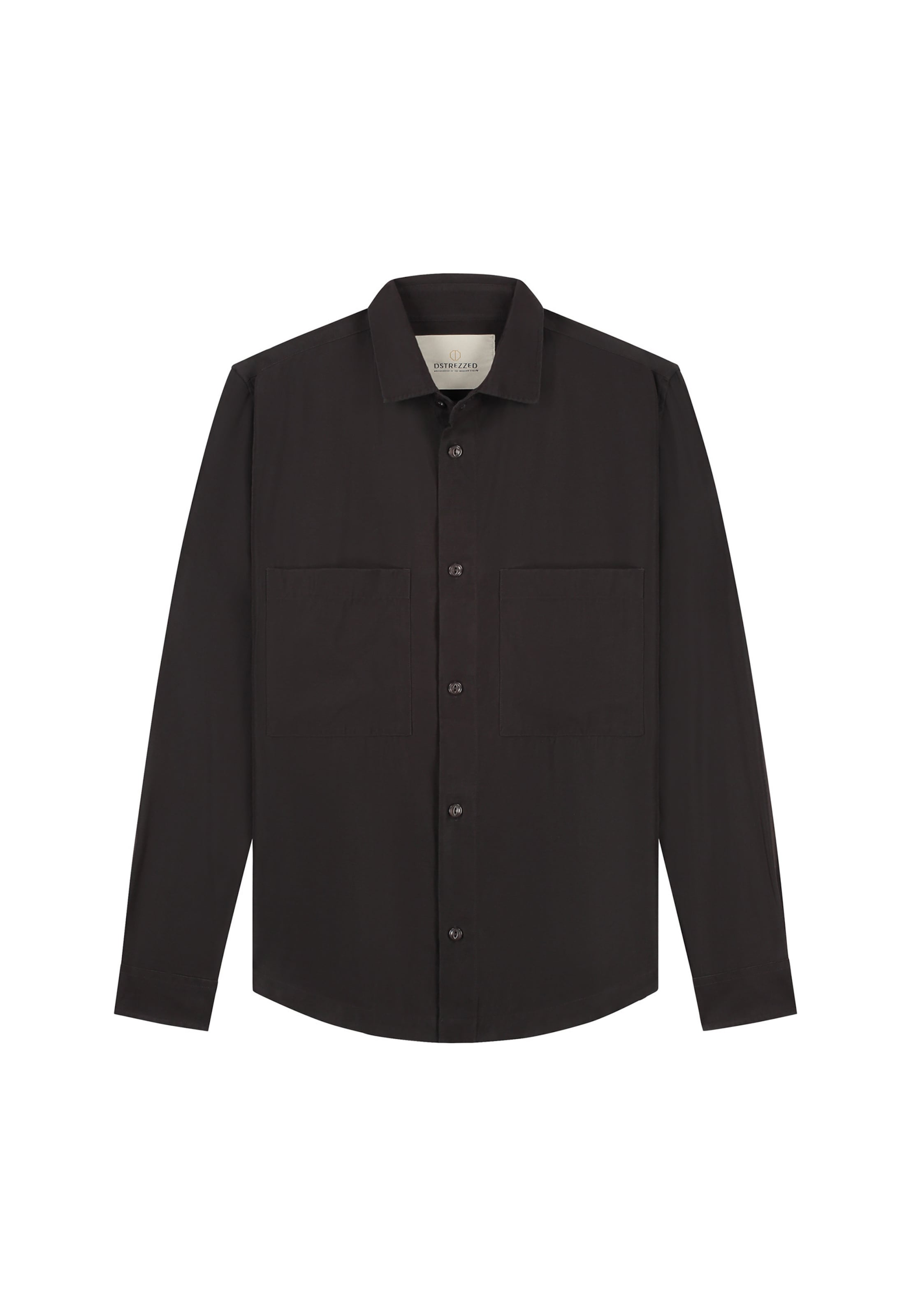 Coupe regular Chemise 'Caleb' Dstrezzed en marron : devant