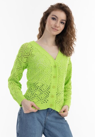 MYMO Knit cardigan in Green: front