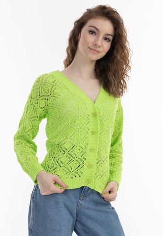 MYMO Knit cardigan in Green: front