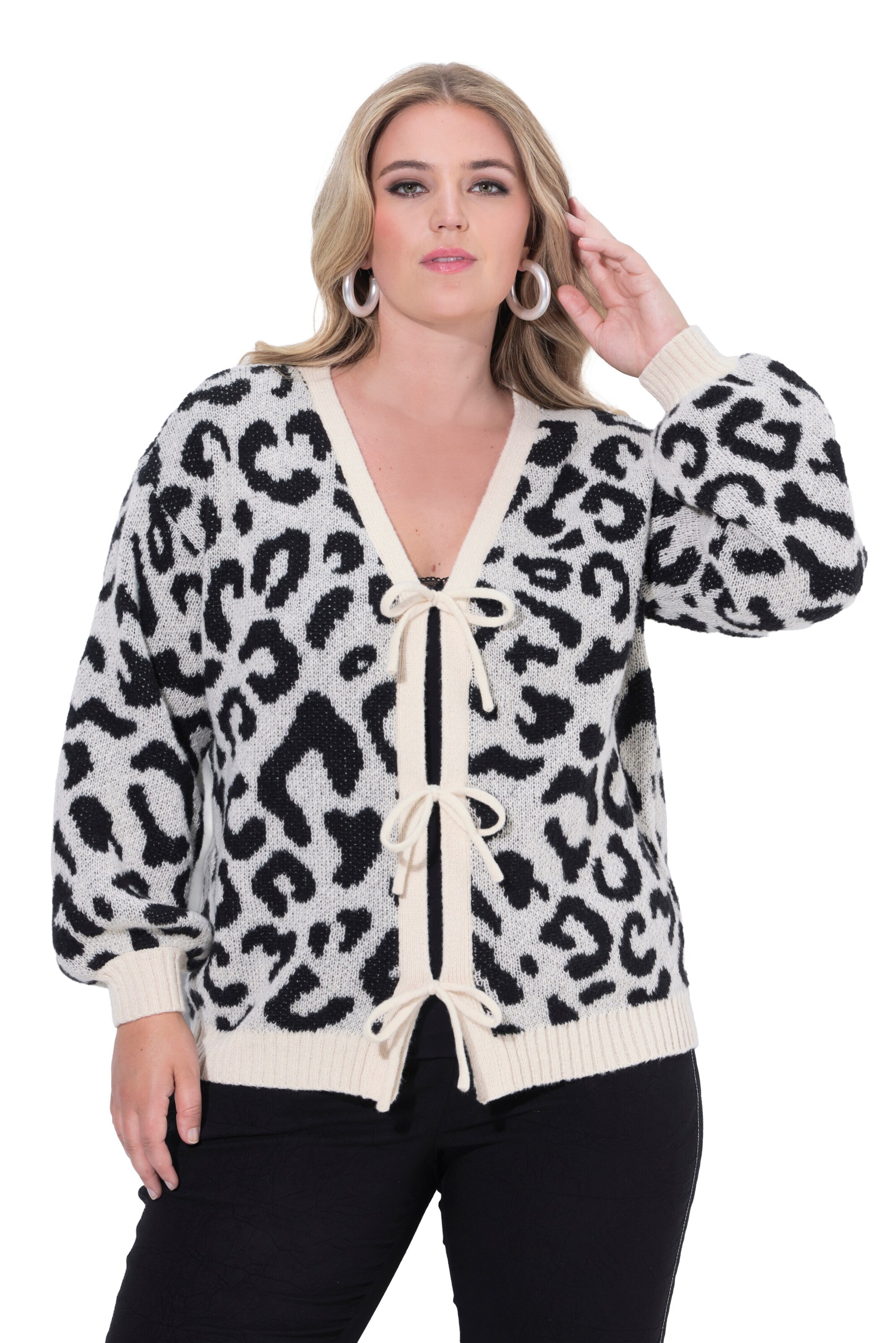 MIAMODA Gebreid vest in Wit: voorkant