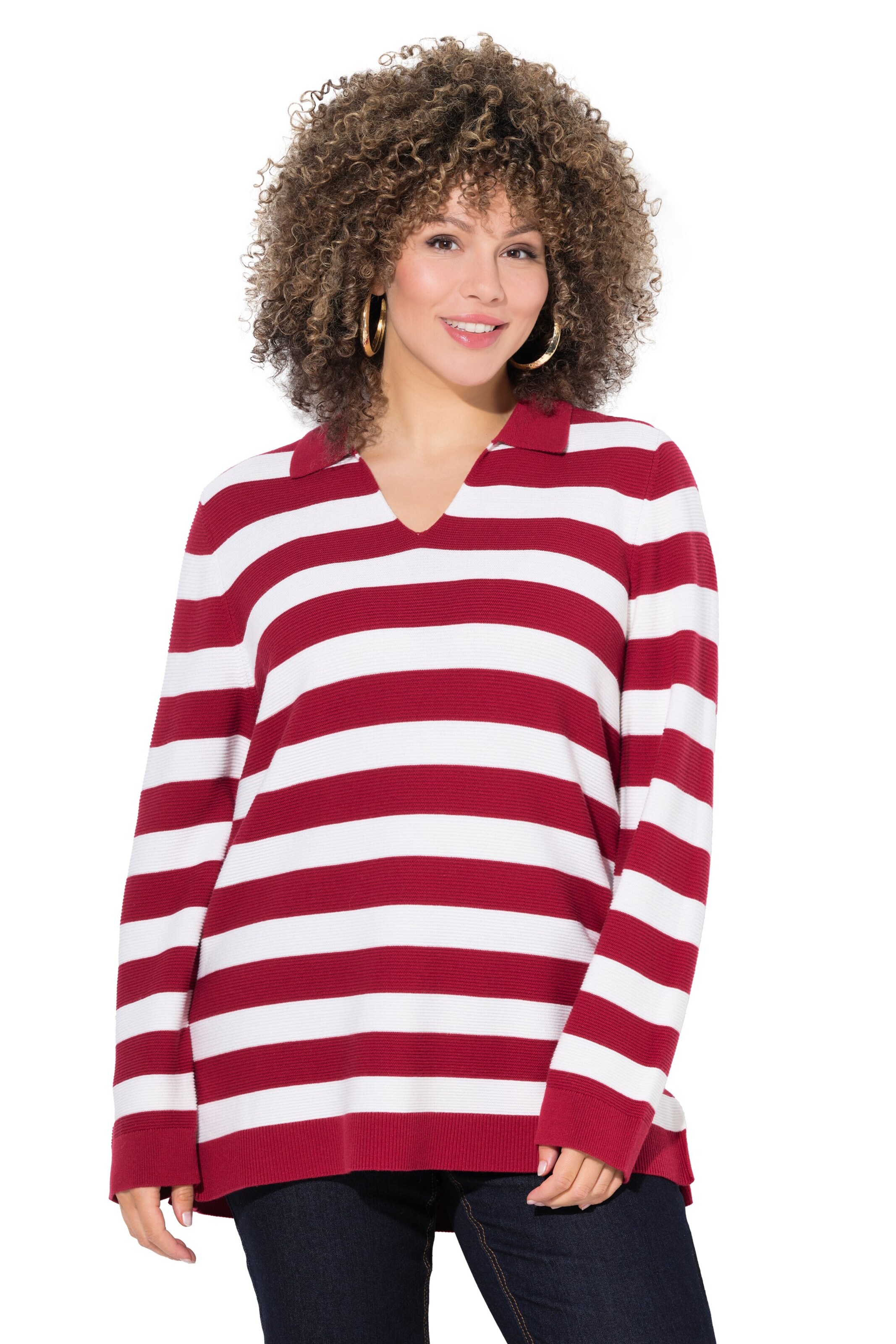 Pull-over Ulla Popken en rouge : devant