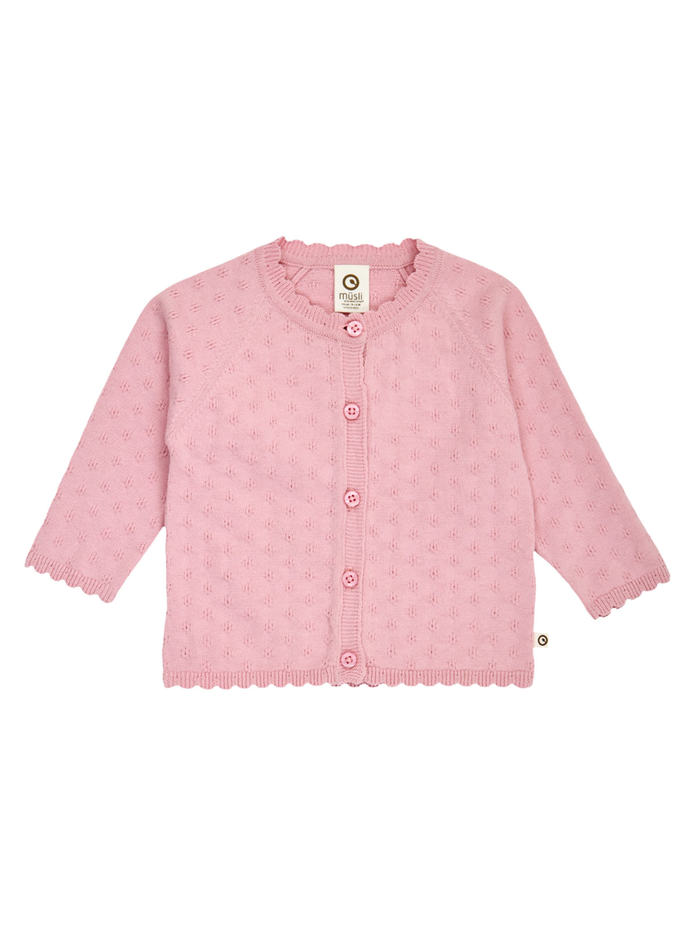 Cardigan Müsli by GREEN COTTON en rose : devant