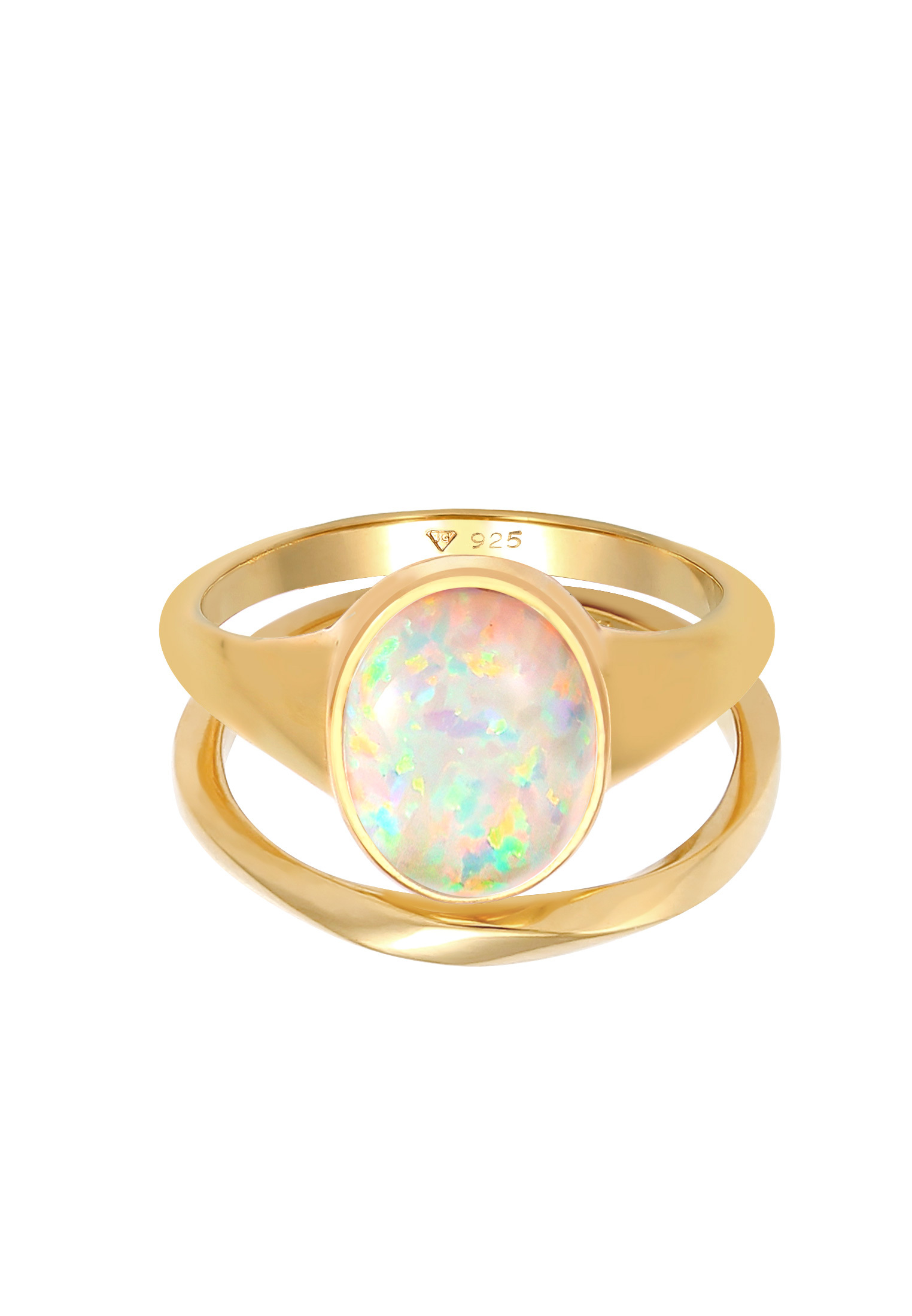 ELLI Ring Opal, Twisted in Gold 