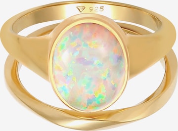 ELLI Ring Opal, Twisted in Gold