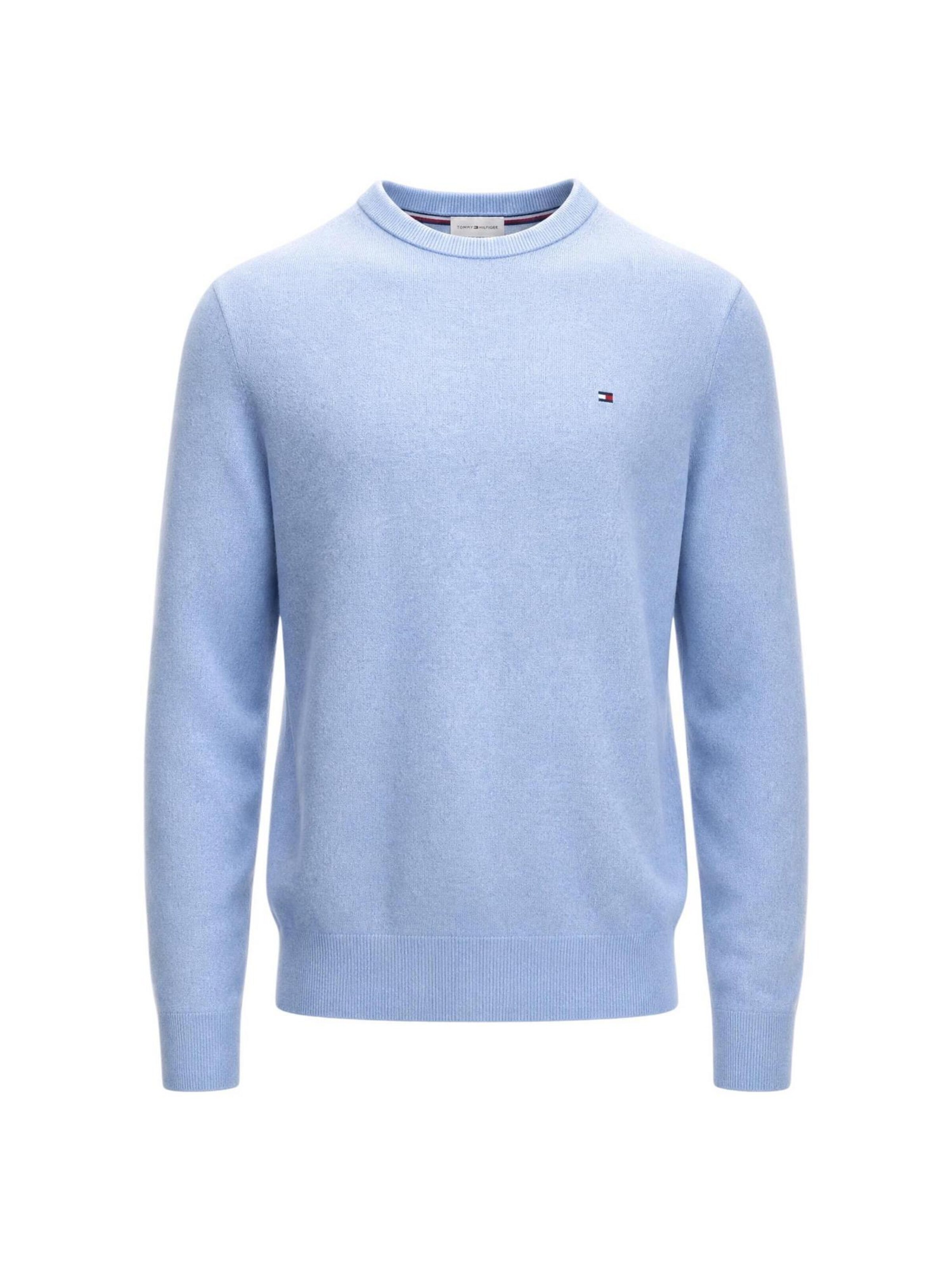 TOMMY HILFIGER Tricot 'PIMA ORG CTN CASHMERE MW0MW28046' in Blauw: voorkant