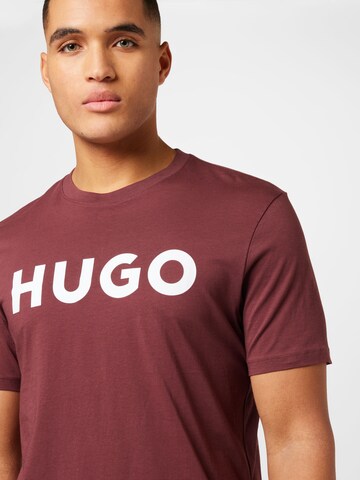 HUGO Μπλουζάκι 'Dulivio' σε καφέ