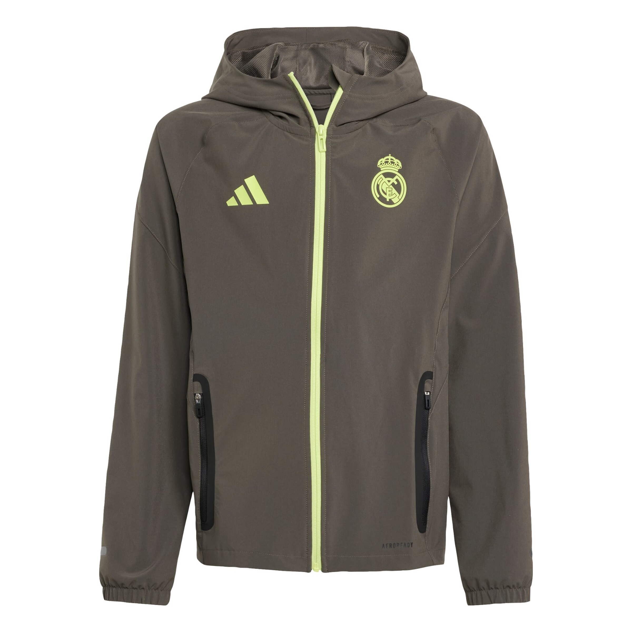 ADIDAS PERFORMANCE - Chaqueta deportiva 'Real Madrid Tiro 25 Competition Vis Tech Travel' en gris: frente