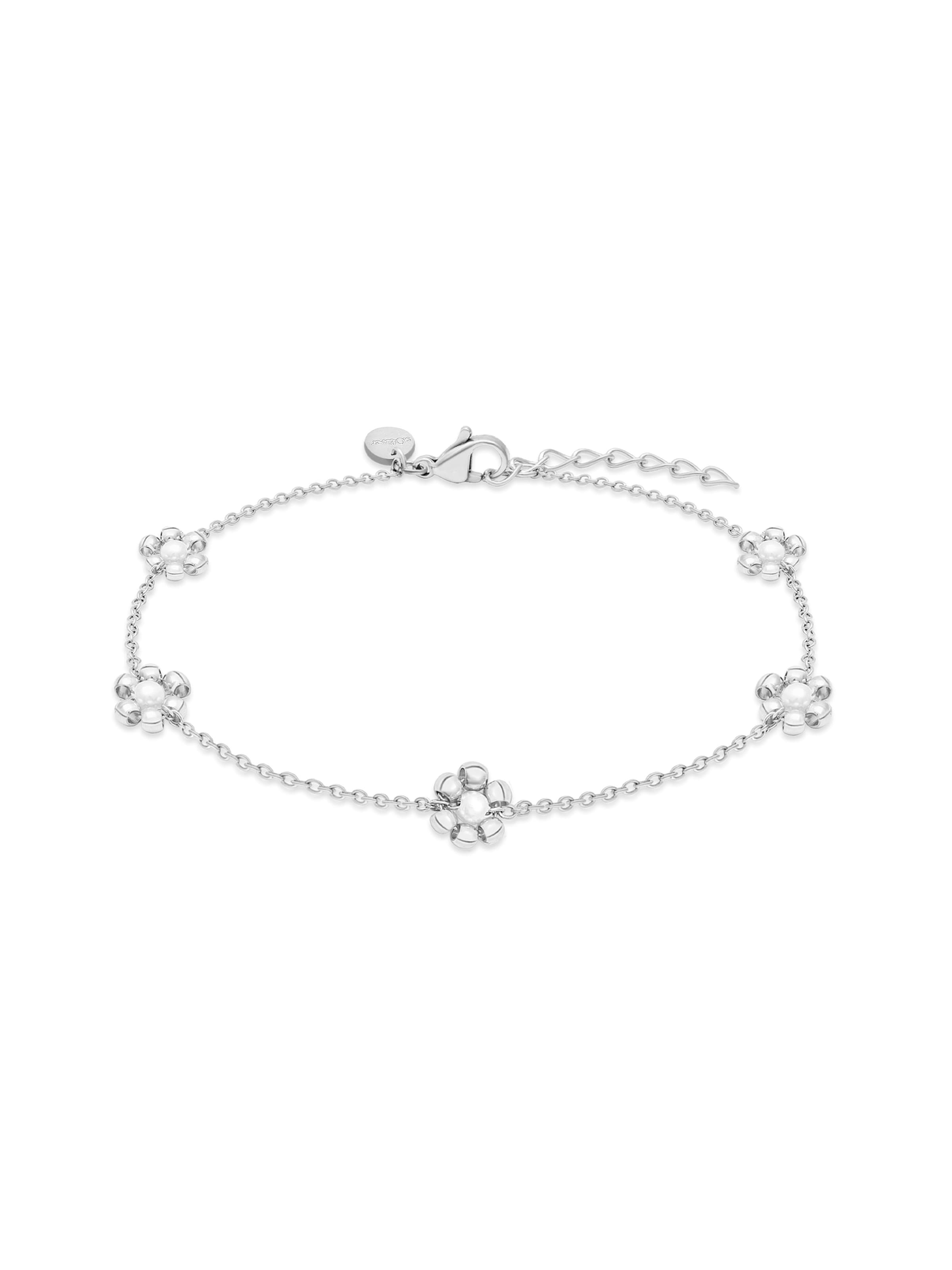 s.Oliver Fußschmuck 'Perlenblume' in Silber: Vorderseite