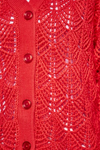 swirly Gebreid vest in Rood