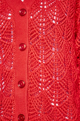 swirly Knit Cardigan in Red