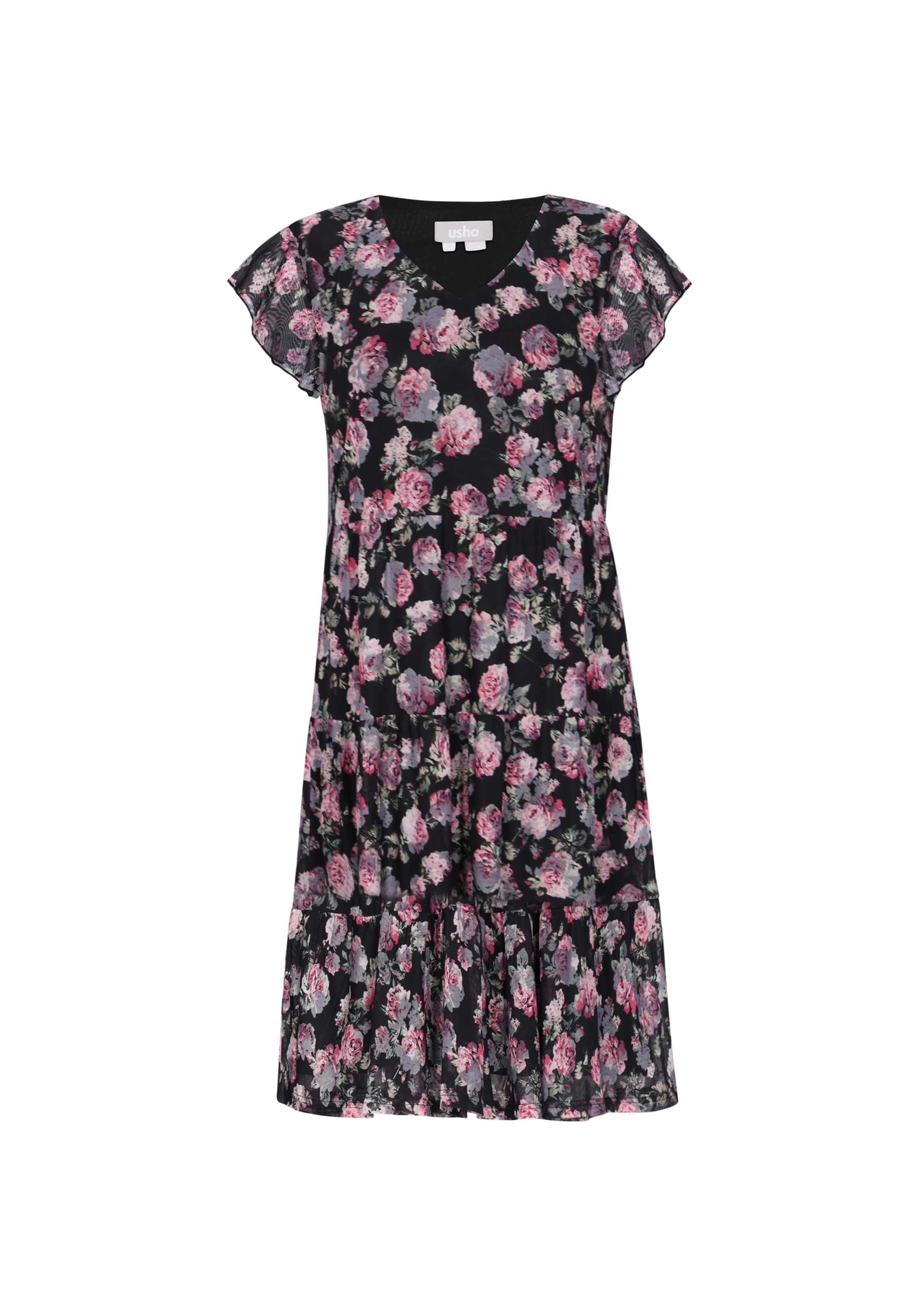 Robe Usha en noir : devant