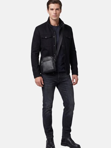 Borsa a tracolla 'Borsa a Tracolla Uomo Vera Pelle con Zip - B Cavalli' di B. Cavalli in nero
