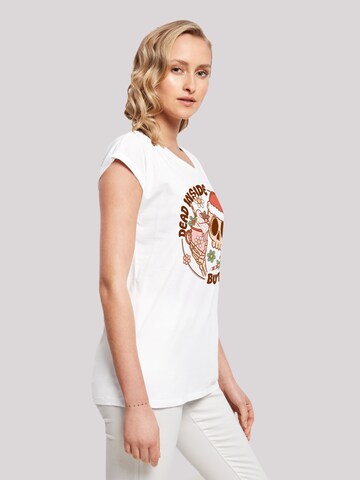 T-shirt 'Dead inside but jolly AF Christmas' F4NT4STIC en blanc