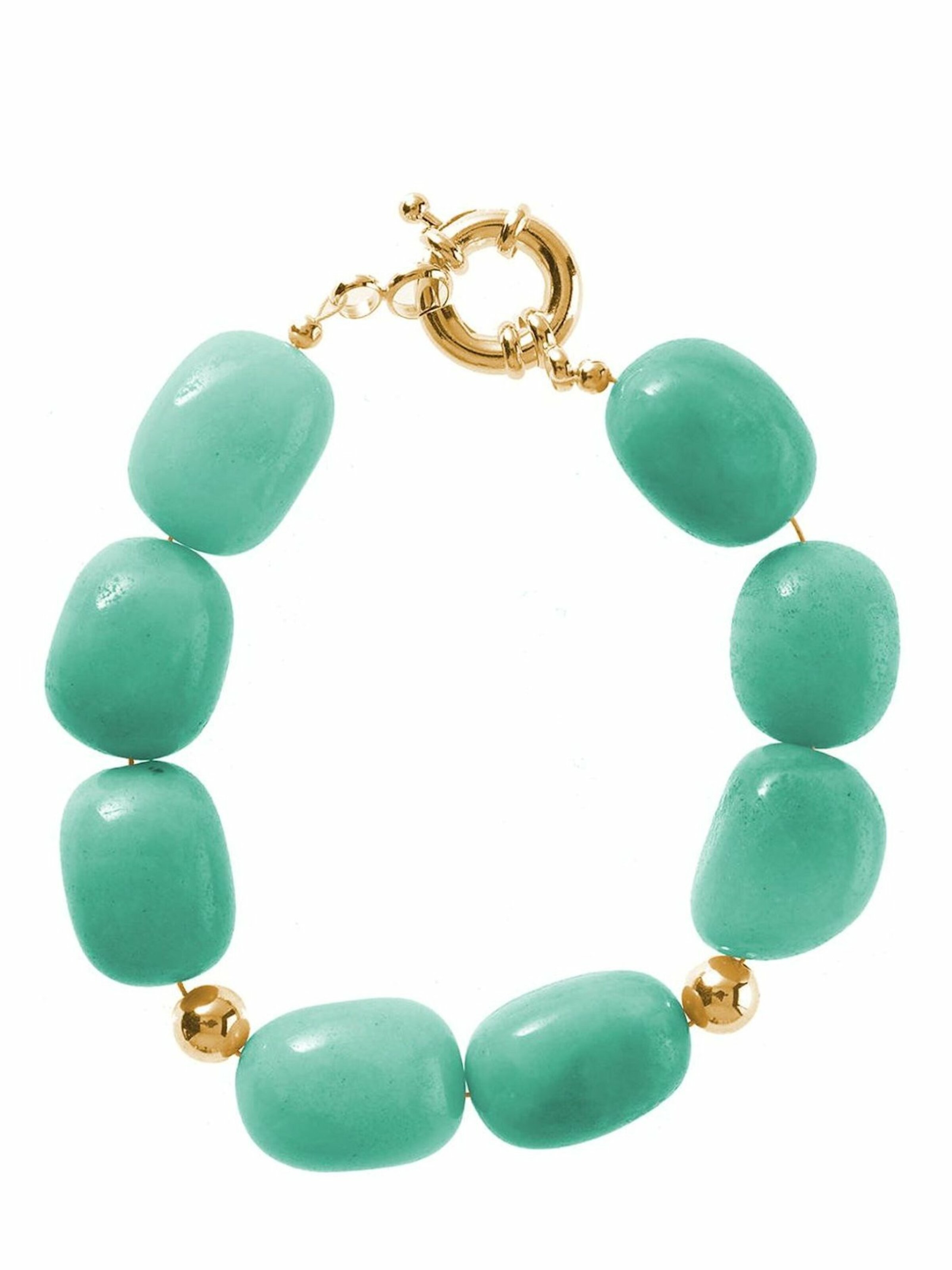 Gemshine Bracelet 'JADE TUMBLE' in Gold: front