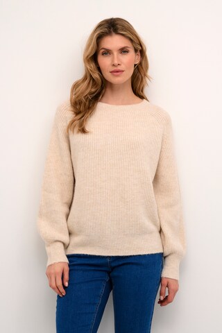 Cream Sweater 'Swan' in Beige: front