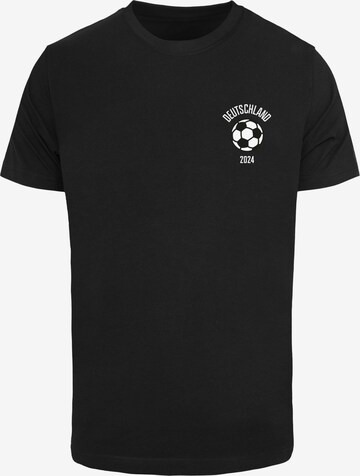 Mister Tee Shirt 'Football Bear' in Zwart: voorkant
