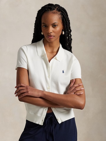 balts Polo Ralph Lauren Adīta jaka: no priekšpuses