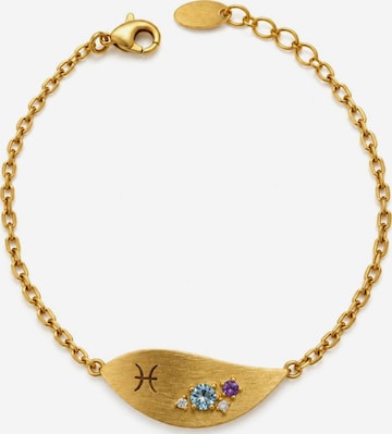 Bracelet '18k Gold Plated Pisces | Vissen Zodiac' Sally Jane Jewelry en or : devant