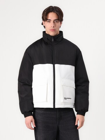 KARL LAGERFELD JEANS Prehodna jakna | črna barva: sprednja stran