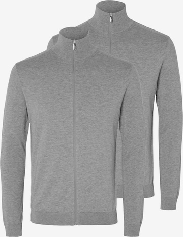 SELECTED Knit Cardigan 'Berg' in Grey: front