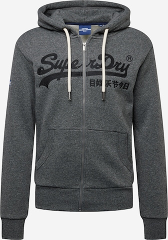 Veste de survêtement Superdry en gris : devant