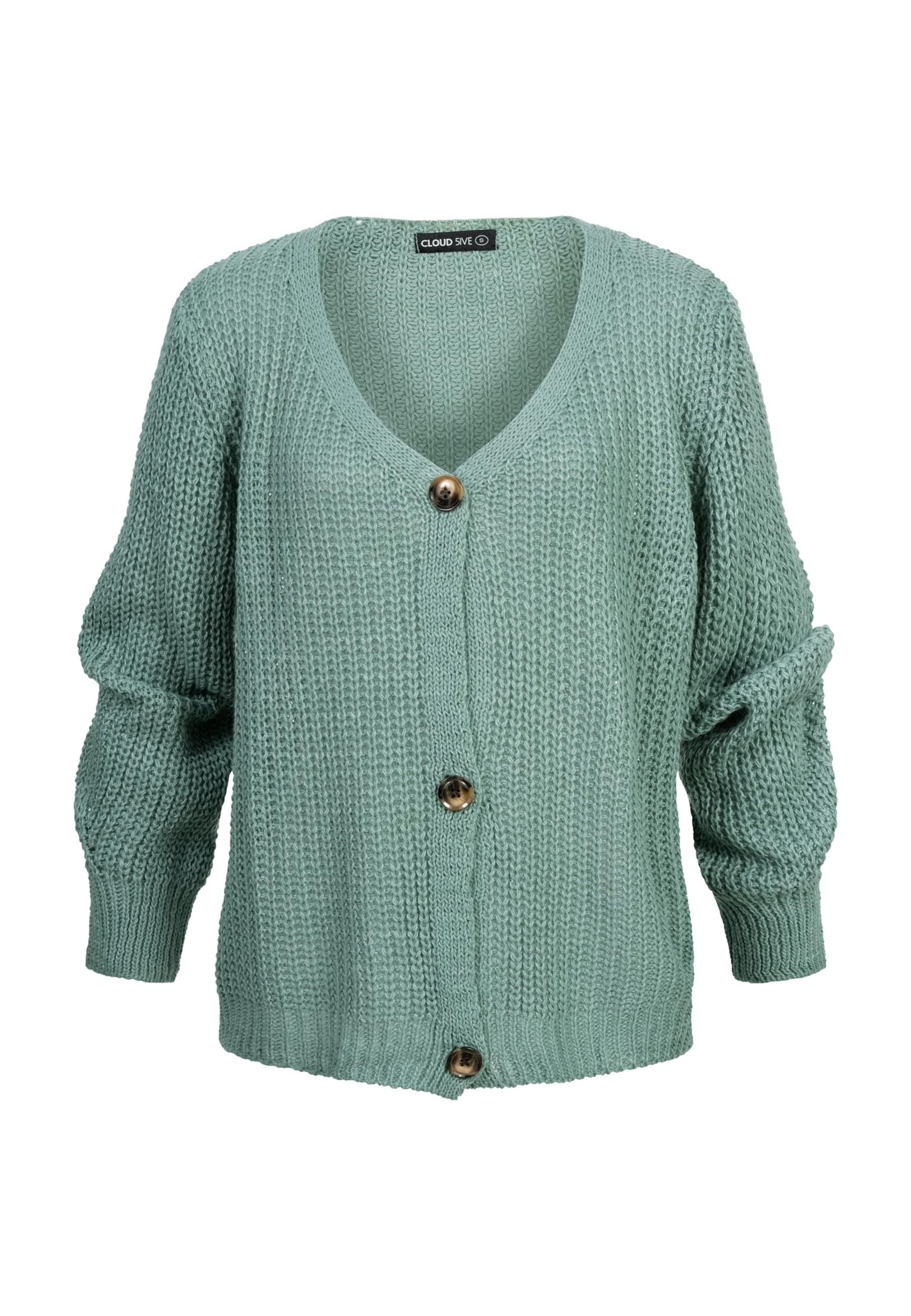 Cloud5ive Knit cardigan in Green: front