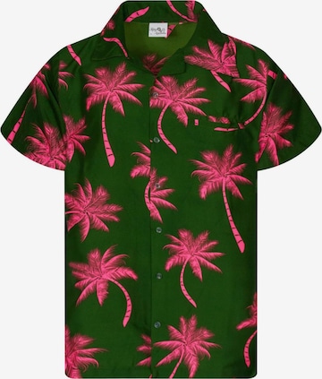 King Kameha Shirt 'Palmshadow' in Grün: Vorderseite
