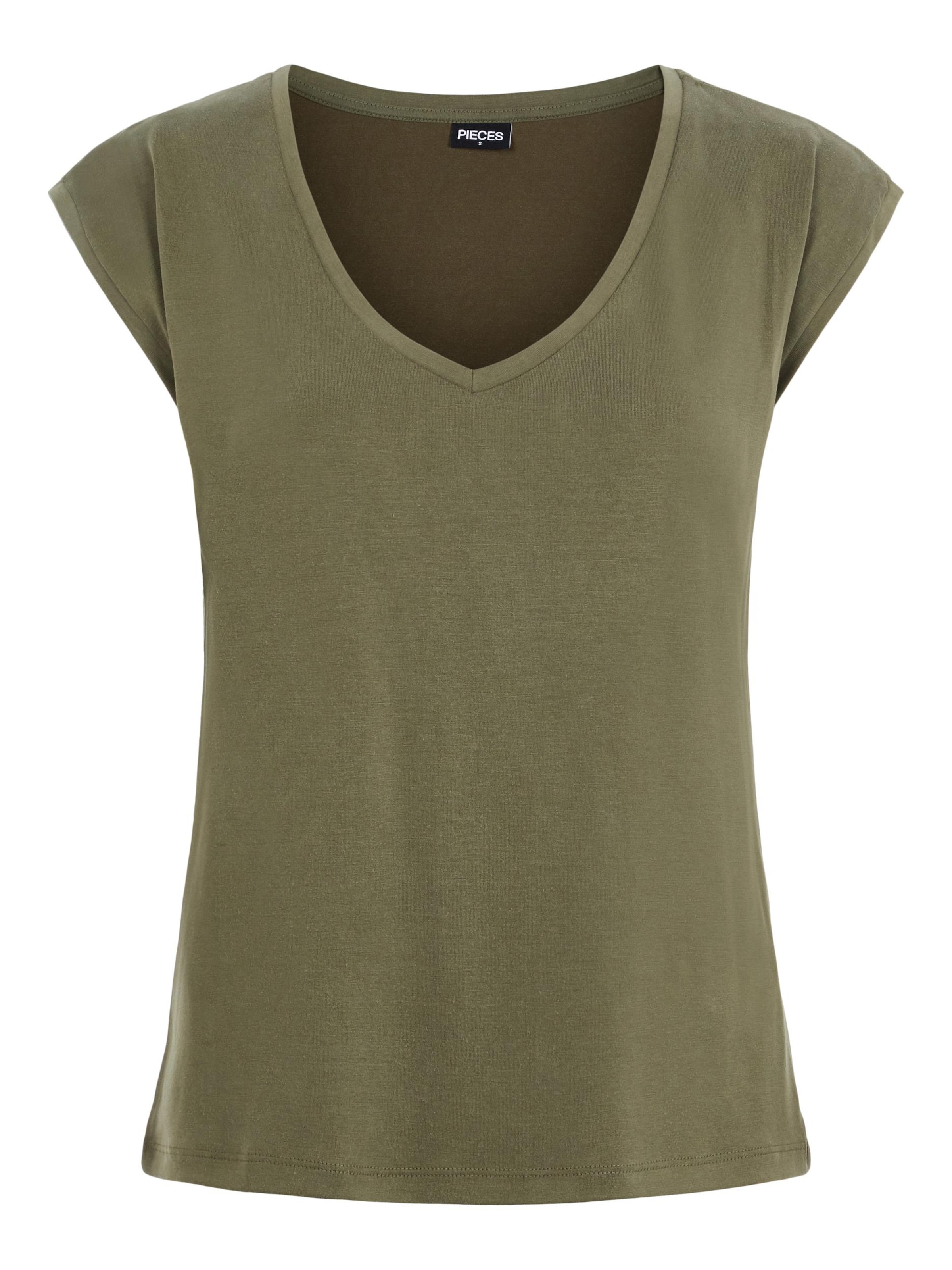 Maglietta 'Kamala' di PIECES in verde: frontale