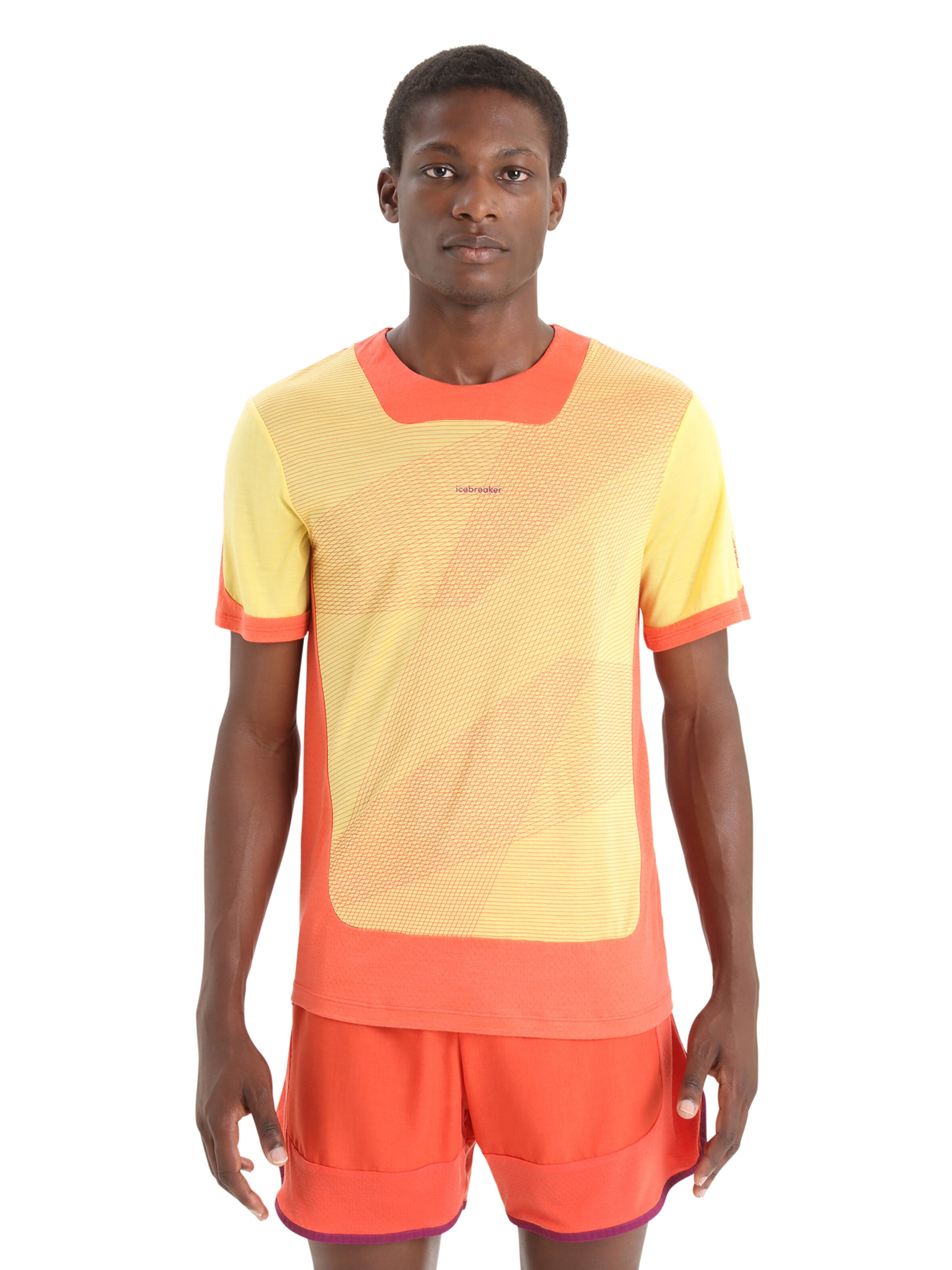 ICEBREAKERTehnička sportska majica 'GEODETIC' - narančasta boja: prednji dio