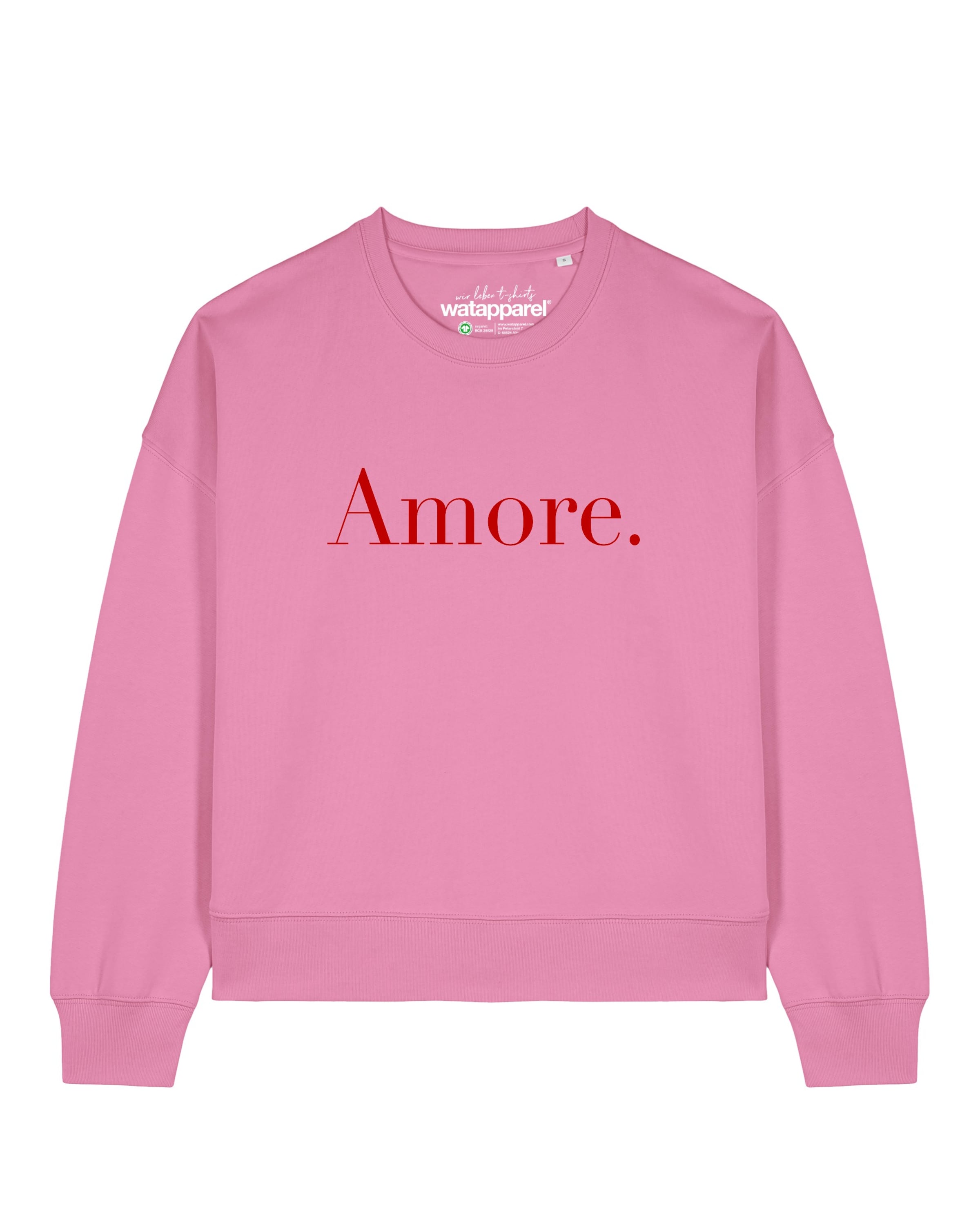 Sweat-shirt 'Amore ' Watapparel en rose : devant