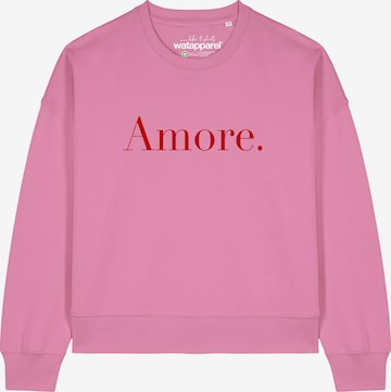 Sweat-shirt 'Amore ' Watapparel en rose : devant