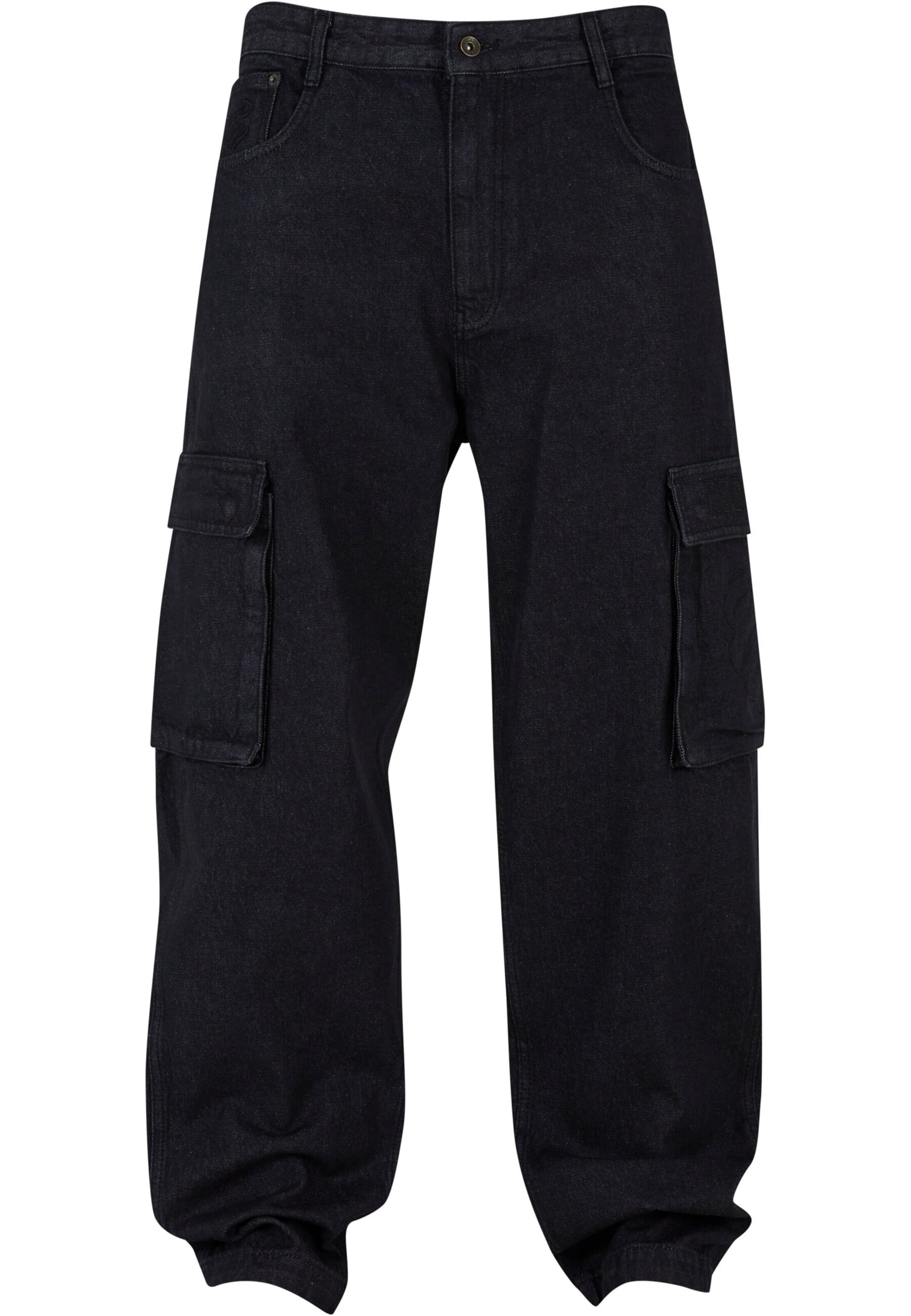 ROCAWEAR Cargojeans in Zwart: voorkant