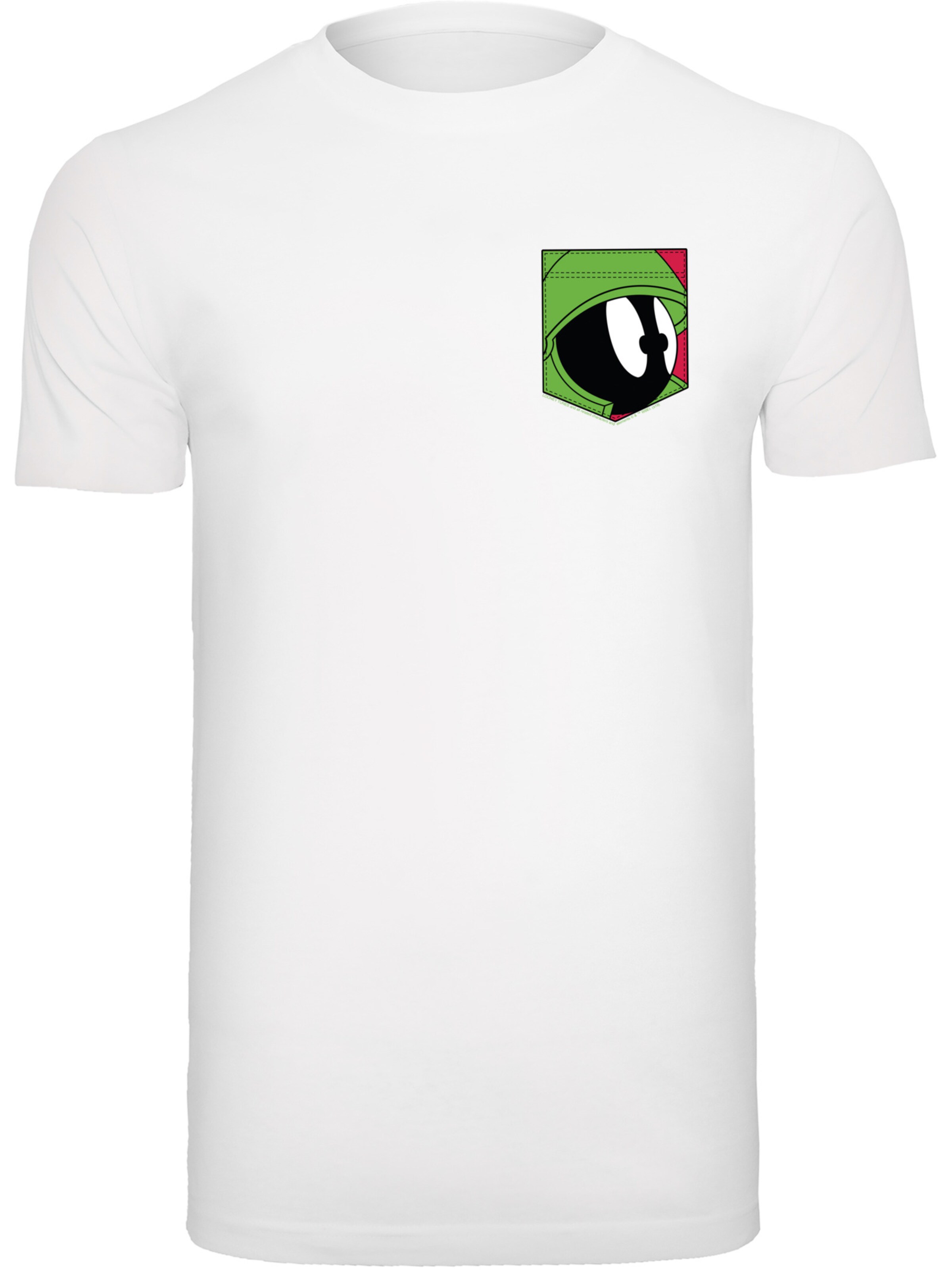T-Shirt 'Looney Tunes Marvin The Martian Face' F4NT4STIC en blanc : devant