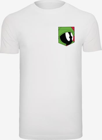 T-Shirt 'Looney Tunes Marvin The Martian Face' F4NT4STIC en blanc : devant