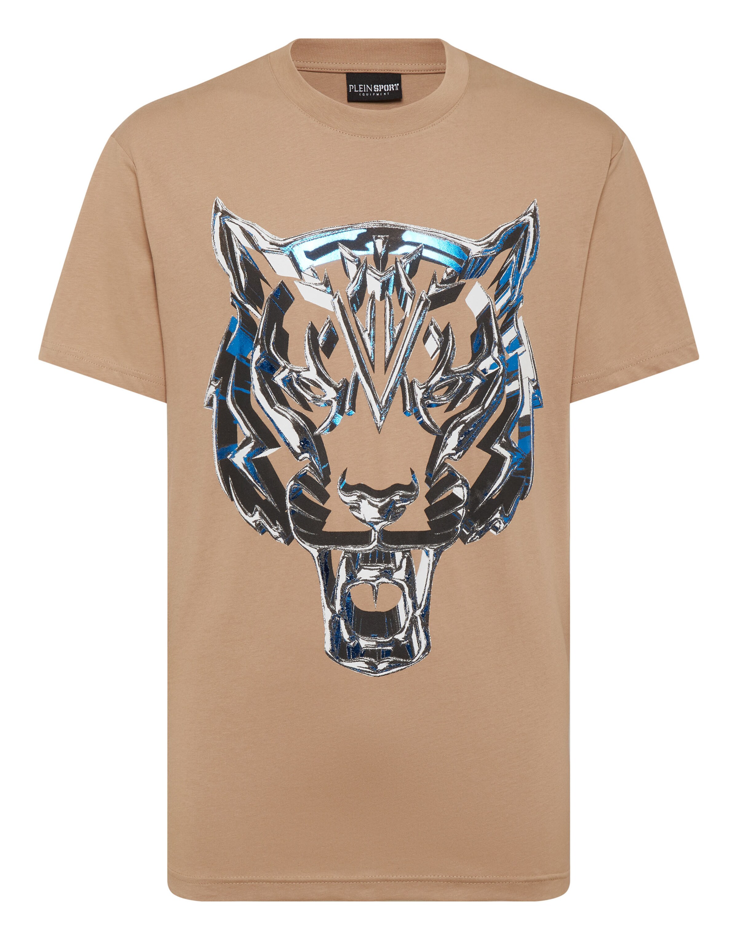 Plein Sport - Camiseta 'Chrome Tiger' en beige: frente