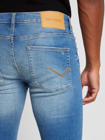 Only & Sons Skinny Jeans 'ONSWARP' i blå