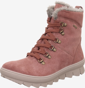Legero Lace-Up Ankle Boots in Pink: front