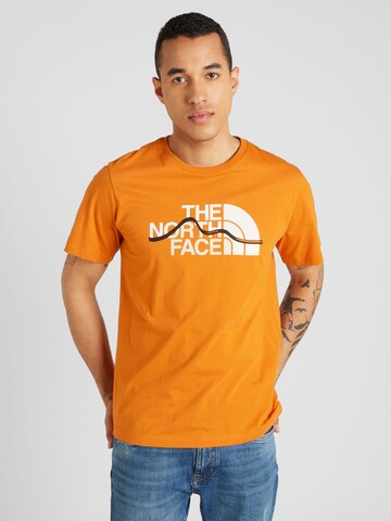 THE NORTH FACE Majica 'MOUNTAIN LINE' | oranžna barva: sprednja stran