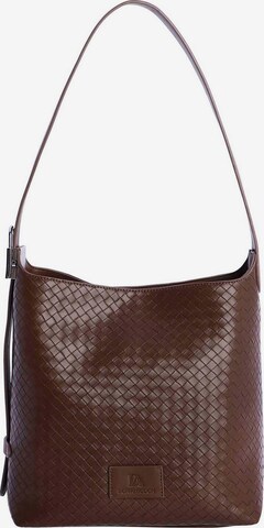 Don Algodon - Bolso de hombro 'Bolso de hombro para mujer Lipari de piel sintética con botón magnético' en marrón: frente