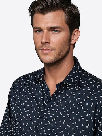 PIERRE CARDIN Regular fit Button Up Shirt in Blue