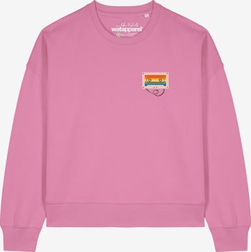Watapparel Sweatshirt 'Rainbow Cassette ' in Roze: voorkant