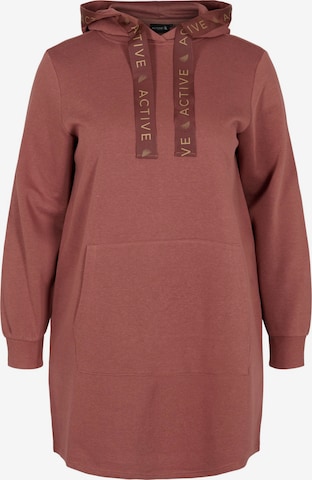 Sweat-shirt 'ATAKWA' Active by Zizzi en marron : devant