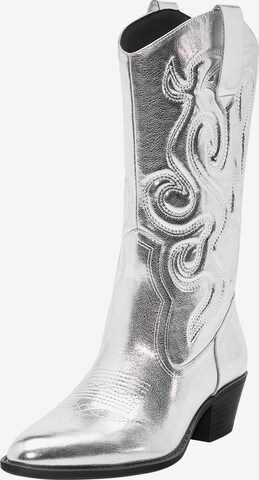 Pull&Bear Cowboy boot in Grey: front