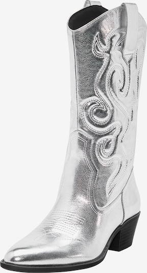 Pull&Bear Comwboystøvler i sølvgrå, Produktvisning